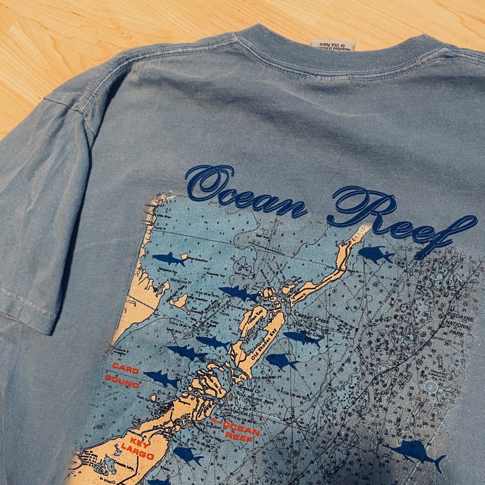 Vintage Key Largo Florida Ocean Map Souvenir Shirt